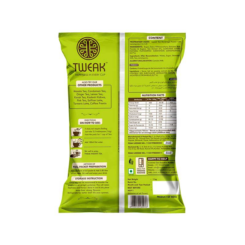 Tweak Instant Tea and Coffee Premix pack of 1Kg