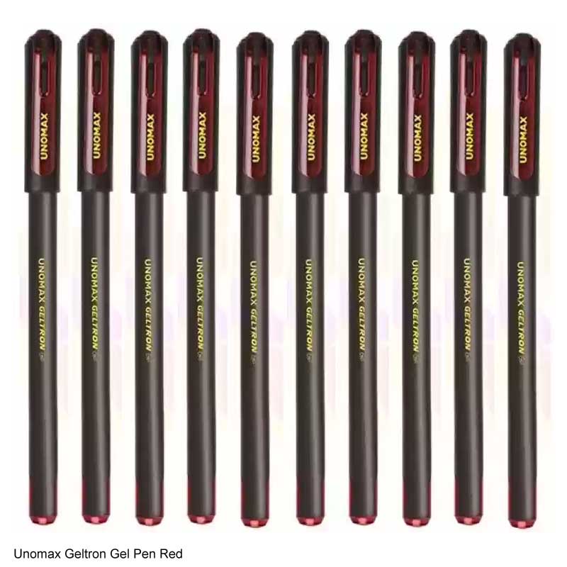 Unomax Geltron Gel Pen in Black, Blue, Green and Red ink color