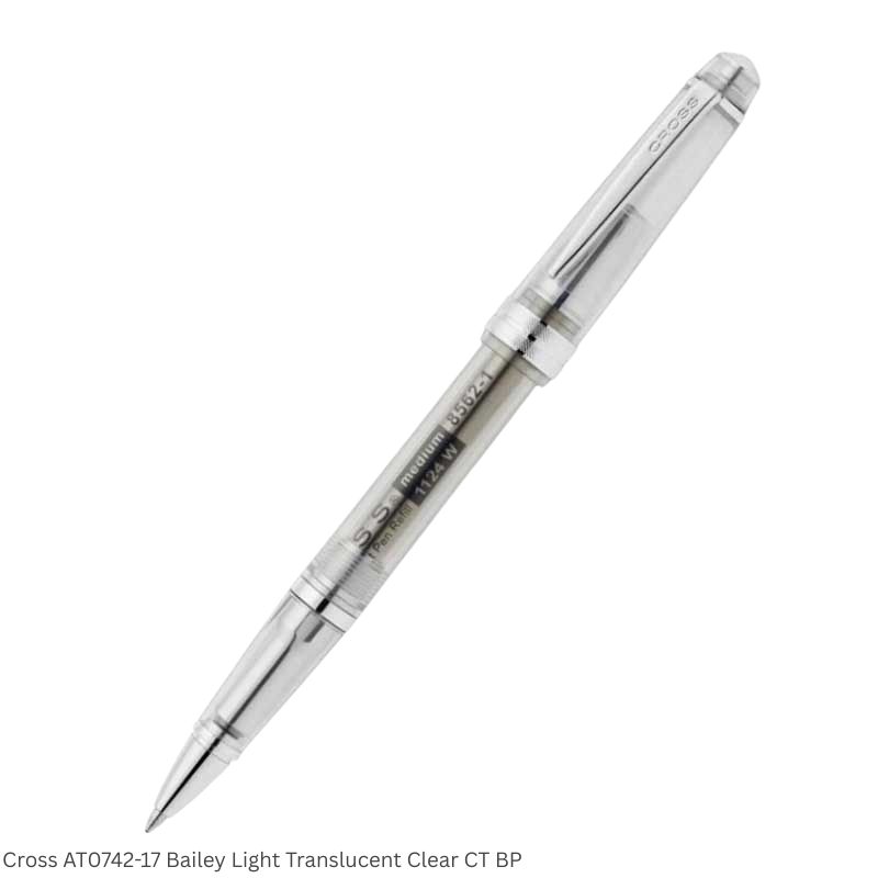 Cross AT0742-17 Bailey Light Translucent Clear Resin Ballpoint Pen Ink Black