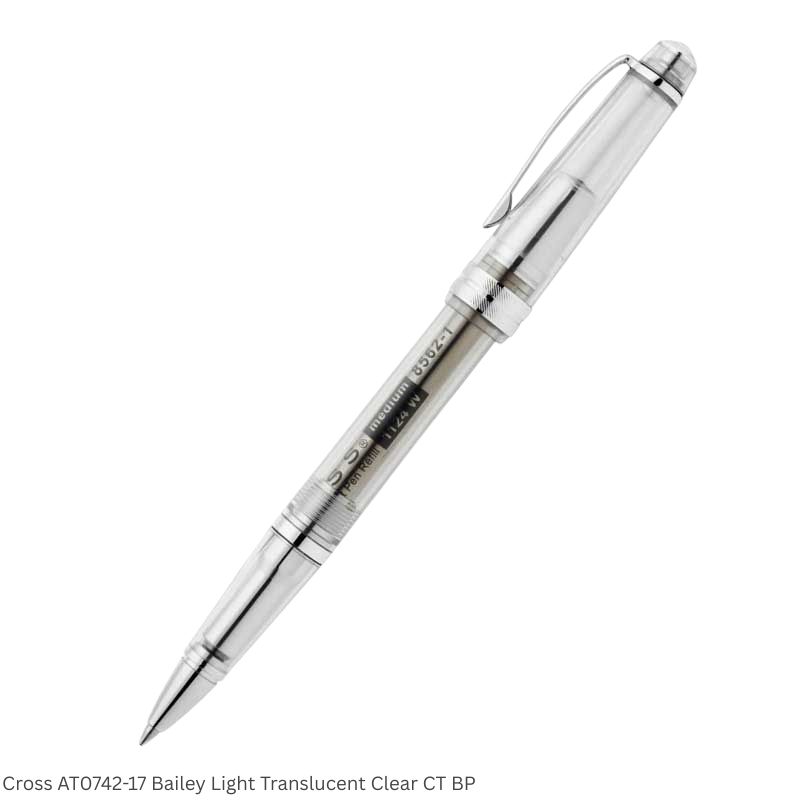 Cross AT0742-17 Bailey Light Translucent Clear Resin Ballpoint Pen Ink Black
