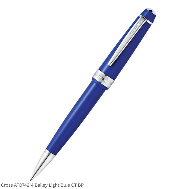 Cross AT0742-4 Bailey Light Blue Glossy Ballpoint Pen Ink Black