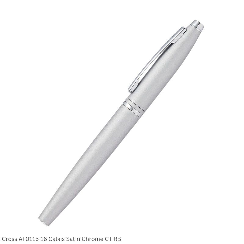 Cross AT0115-16 Calais Satin Chrome Chrome Trim Rollerball Pen Ink Black