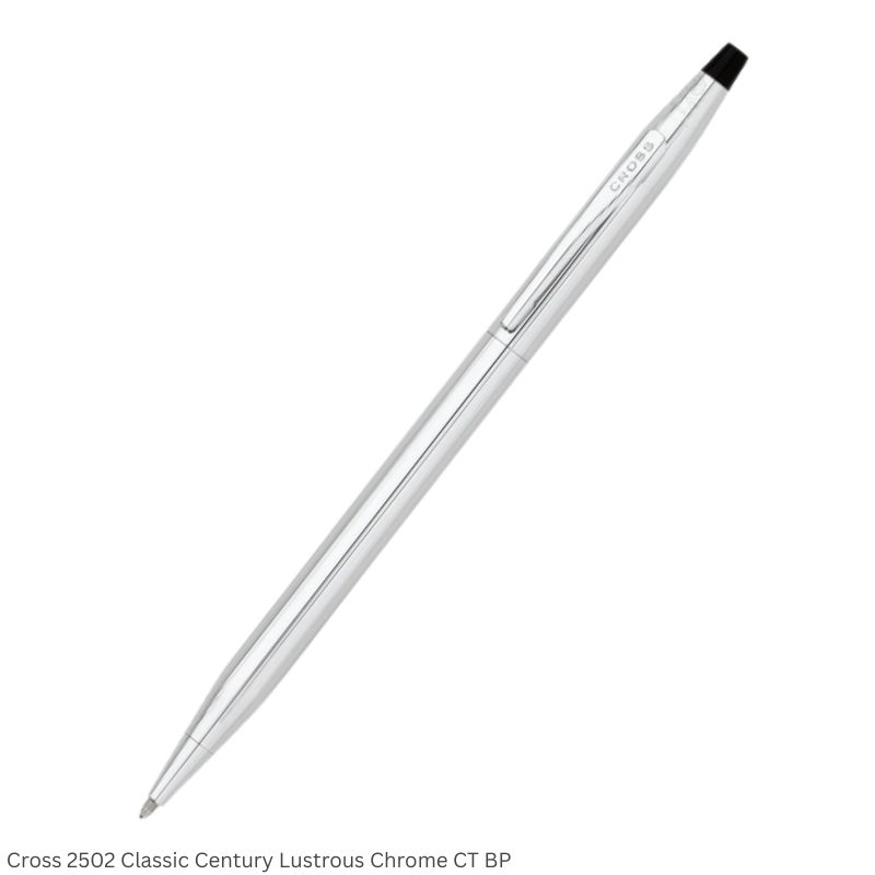 Cross 3502 Classic Century Lustrous Chrome Chrome Trim Ballpoint Pen Ink Black