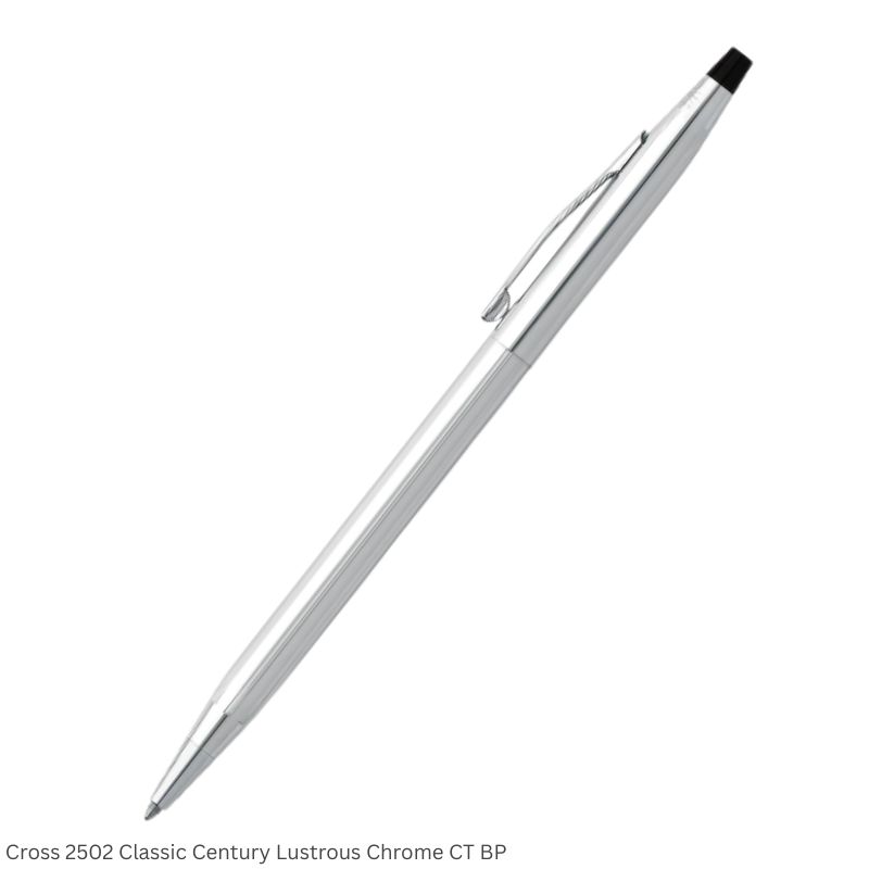 Cross 3502 Classic Century Lustrous Chrome Chrome Trim Ballpoint Pen Ink Black