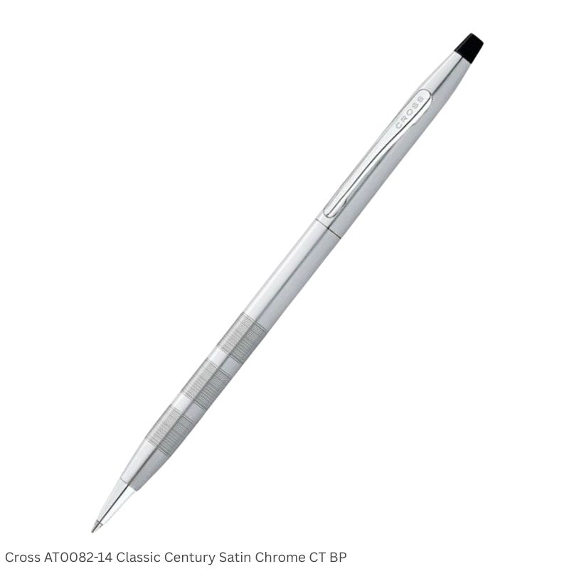 Cross AT0082-14 Classic Century Satin Chrome Ballpoint Pen Ink Black