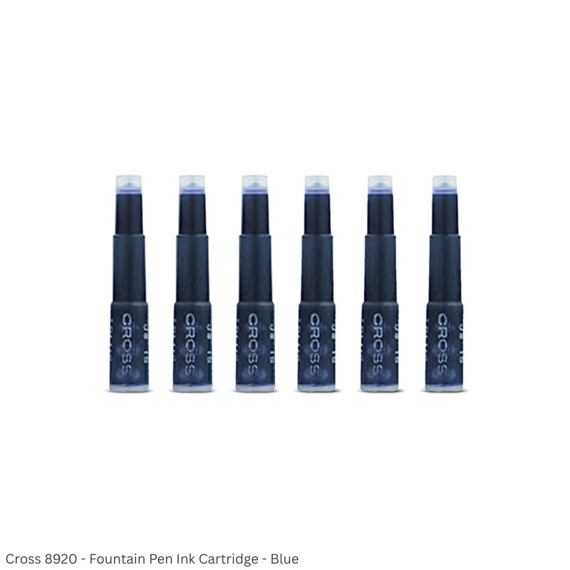 Cross Fountain Pen Ink Cartridge - 6pcs per pack per color - Ink Color Black (8921) and Blue (8920)
