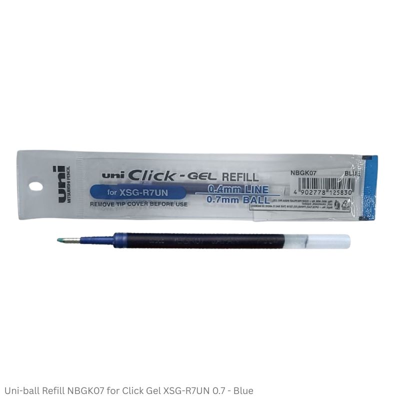 Uni-ball Refill NBGK07 for Click Gel Pen XSG-R7UN 0.7 in Black and Blue Ink