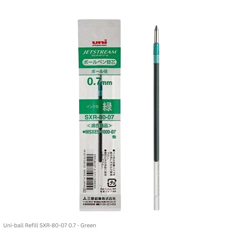 Uni-ball Refill SXR-80-07 for Jetstream Multi Color Ballpoint Pen 0.7 in Black, blue, Green and Red Ink