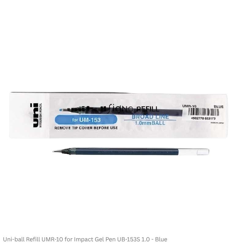 Uni-ball Refill UMR-10 for Impact Gel Pen UB-153S 1.0 in Blue, Black and Red Ink