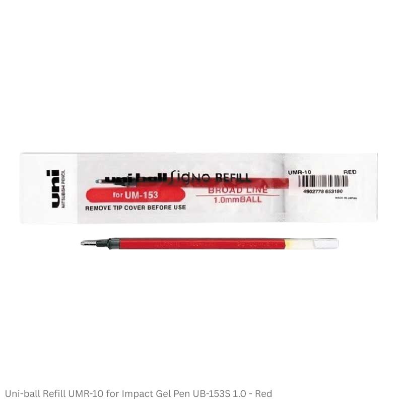 Uni-ball Refill UMR-10 for Impact Gel Pen UB-153S 1.0 in Blue, Black and Red Ink